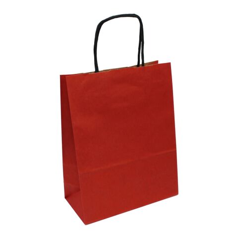 Werbeartikel Krafttasche gerippt Color – rot – 18 x 8 x 22,5 cm – mit Logo bedruckt