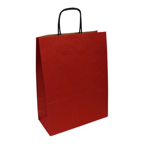 Werbeartikel Krafttasche gerippt Color – rot – 25 x 11 x 32 cm – mit Logo bedruckt