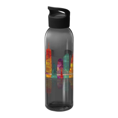 Werbeartikel Sky 650 ml Sportflasche bruchfestes Tritan BPA-frei mit Tragegriff & Schraubdeckel – schwarz – mit Logo bedruckt
