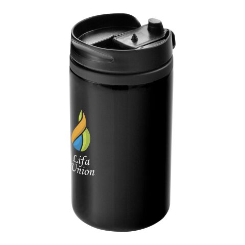 Werbeartikel Mojave 250 ml Coffee-to-go Thermobecher Kaffeebecher doppelwandig mit verriegelbarem Deckel – schwarz – mit Logo bedruckt