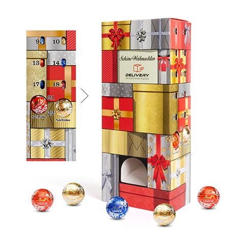 Lindt Lindor Adventsspender &quot;Turm&quot; 4c Digitaldruck | Nicht verfügbar