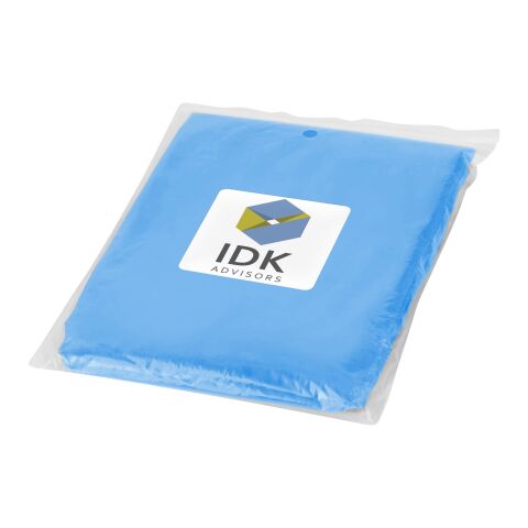 Werbeartikel Ziva Regenponcho mit Hülle – royalblau – mit Logo bedruckt