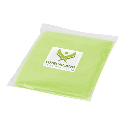 Werbeartikel Ziva Regenponcho mit Hülle – limone – mit Logo bedruckt