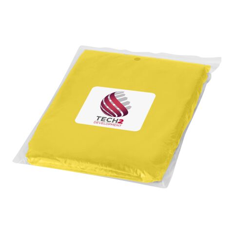 Werbeartikel Ziva Regenponcho mit Hülle – gelb – mit Logo bedruckt