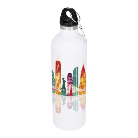 Firmengeschenk Isolierflasche Atlantic – weiß – mit 48h Express-Gravur 530ml Edelstahl doppelwandig für heiße Getränke