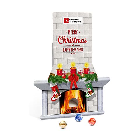 Lindt Lindor Adventsspender &quot;Kamin&quot; ohne Werbeanbringung | Nicht verfügbar