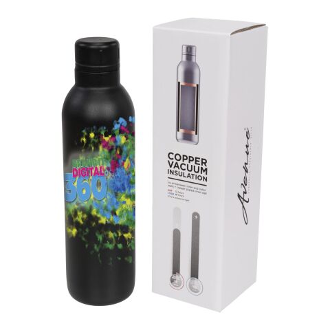 Kundengeschenk Isolierflasche Odin – schwarz – mit 48h Express-Gravur 510 ml doppelwandig vakuumisoliert auslaufsicher für das Mitarbeiter-Onboarding