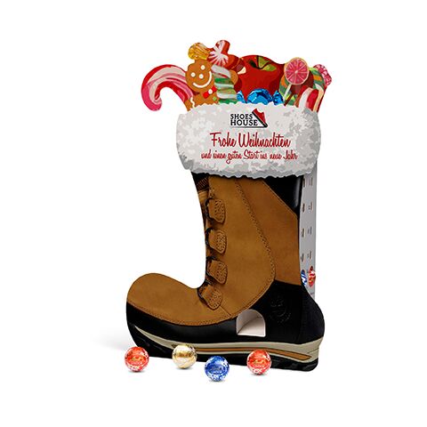 Lindt Lindor Adventsspender &quot;Stiefel&quot; 4c Digitaldruck | Nicht verfügbar