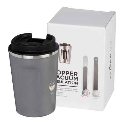 Werbeartikel Thor 360 ml Coffee-to-go Thermobecher aus Edelstahl vakuumisoliert & auslaufsicher inkl. Box – grau – mit Logo bedruckt