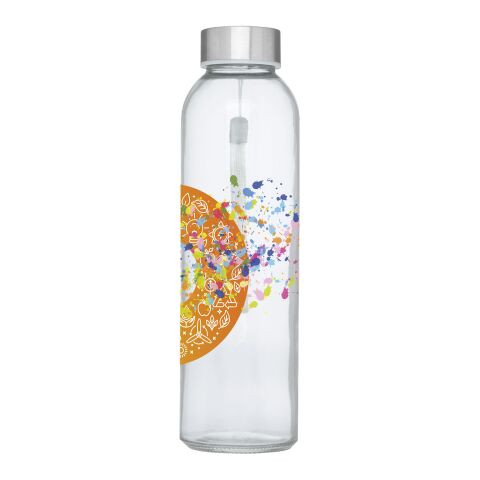 Werbeartikel 500 ml Glas-Sportflasche mit Neoprenhülle, Tragegurt & inkl. Geschenkschachtel – rot – mit Logo bedruckt