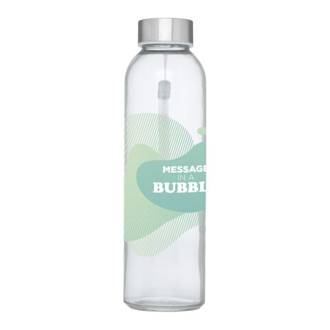 Werbeartikel Bodhi 500 ml Glas-Sportflasche – schwarz – mit Logo bedruckt