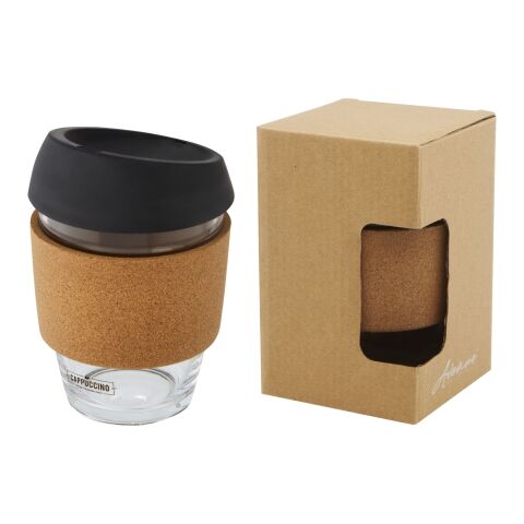 Lidan 360 ml Becher aus Borosilikatglas mit Korkgriff und Silikondeckel Standard | schwarz | ohne Werbeanbringung | Nicht verfügbar | Nicht verfügbar