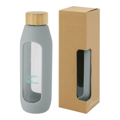 Tidan 600 ml Flasche aus Borosilikatglas mit Silikongriff Standard | grau | ohne Werbeanbringung | Nicht verfügbar | Nicht verfügbar