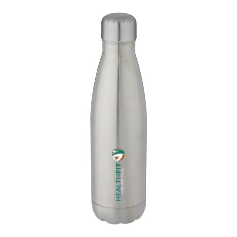 Werbeartikel Cove 500 ml Isolierflasche 18/8 Edelstahl vakuumisoliert LFGB-geprüft & schlankes Design – silber – mit Logo bedruckt