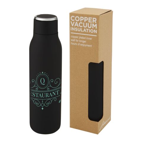 Marka 600 ml Kupfer-Vakuum Isolierflasche mit Metallschlaufe Standard | schwarz | ohne Werbeanbringung | Nicht verfügbar | Nicht verfügbar