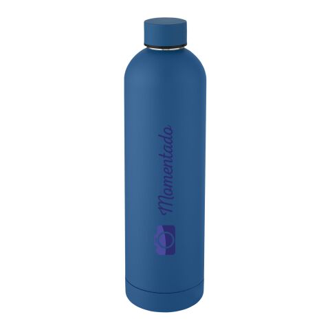48h Express-Druck Werbeartikel Spring 1 l Kupfer-Vakuum Isolierflasche – Tech blue – mit Logo bedruckt