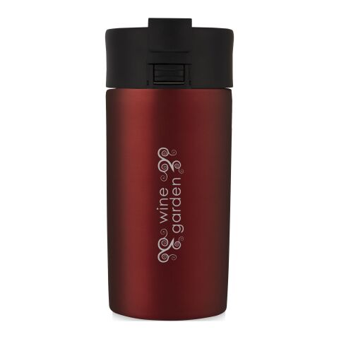 Werbeartikel Jetta 330 ml Thermobecher To-Go Kupfer-Vakuumisolierung Einhand-Deckel & LFGB-geprüft – rot – mit Logo bedruckt