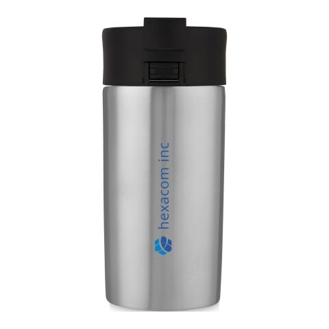 Werbeartikel Jetta 330 ml Thermobecher To-Go Kupfer-Vakuumisolierung Einhand-Deckel & LFGB-geprüft – silber – mit Logo bedruckt