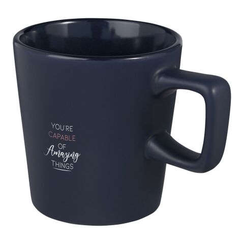 48h Express-Druck Werbeartikel Ross 280 ml Keramiktasse – navy – mit Logo bedruckt