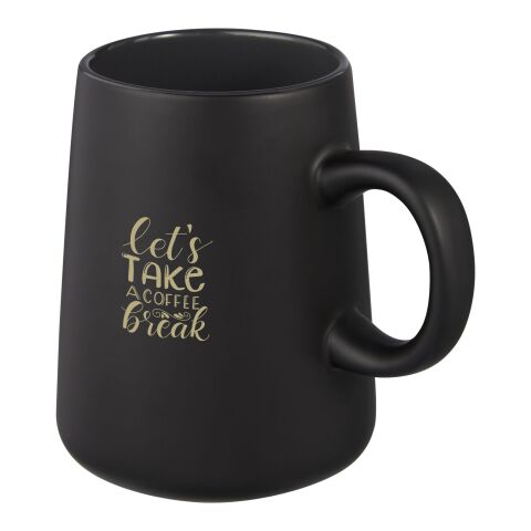 Werbeartikel Joe 450 ml XXL Keramikbecher mit Henkel außen matt & innen glänzend spülmaschinenfest inkl. Box – schwarz – mit Logo bedruckt