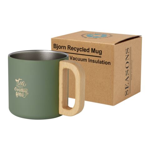 Bjorn RCS-zertifizierter Becher aus recyceltem Edelstahl mit Kupfer-Vakuumisolierung, 360 ml Standard | heather grün | ohne Werbeanbringung | Nicht verfügbar | Nicht verfügbar