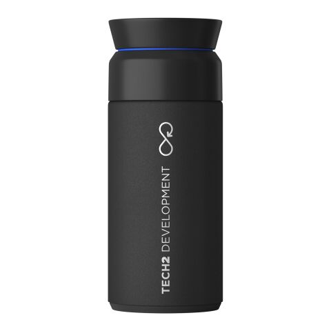 Werbeartikel Ocean Bottle 350 ml Brew Flask Coffee-to-go Thermobecher aus Edelstahl vakuumisoliert 360° Deckel – schwarz – mit Logo bedruckt