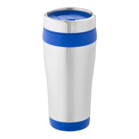 48h Express-Druck Werbeartikel Elwood 410 ml RCS-zertifizierter Isolierbecher aus recyceltem Edelstahl – transparent blau – mit Logo bedruckt
