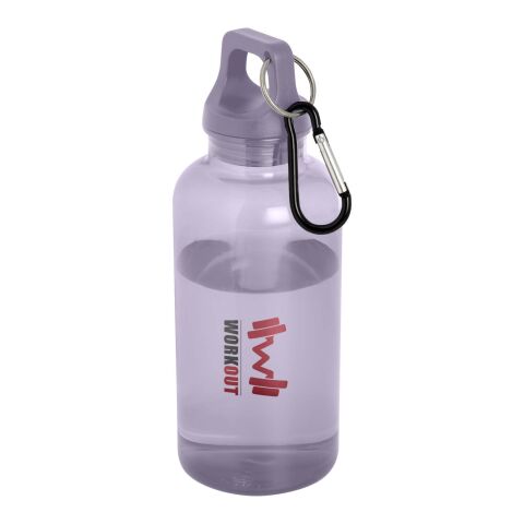 48h Express-Druck Nachhaltiger Werbeartikel Oregon 400 ml RCS-zertifizierte Trinkflasche aus recyceltem Kunststoff mit Karabiner – fliederfarben – mit