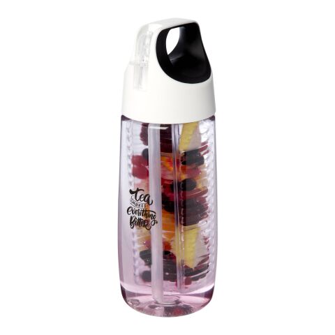 HydroFruit 700 ml Sportflasche aus recyceltem Kunststoff mit Klappdeckel und Trinkhalm Standard | weiss | ohne Werbeanbringung | Nicht verfügbar | Nicht verfügbar