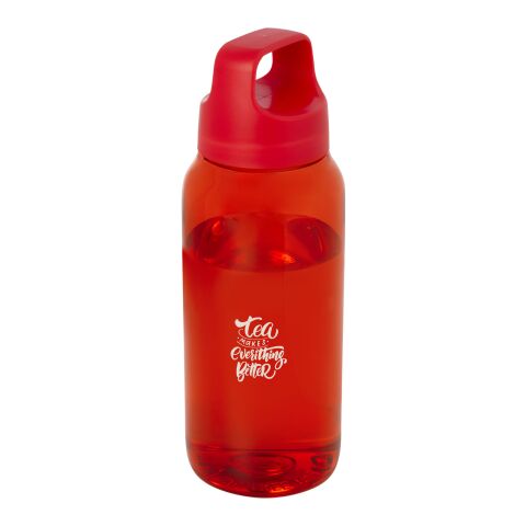 Werbeartikel Bebo 500 ml Trinkflasche aus recyceltem Kunststoff – rot – mit Logo bedruckt
