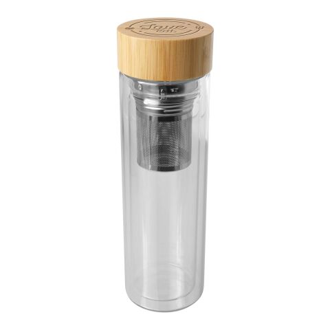 Bailey 400 ml Flasche aus Borosilikatglas mit Infuser und Bambusdeckel Standard | weiss | ohne Werbeanbringung | Nicht verfügbar | Nicht verfügbar