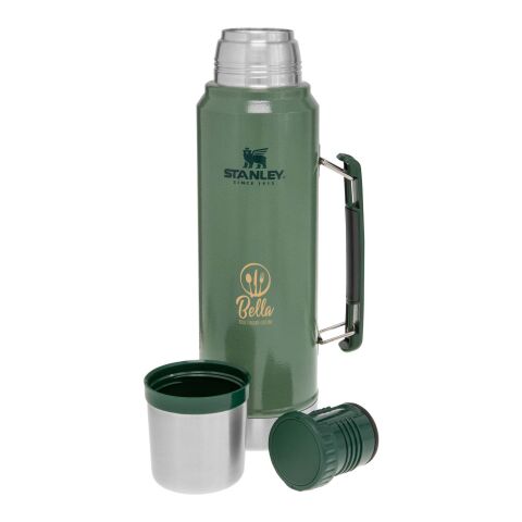 Stanley 1000 ml Classic Legendary Isolierflasche Standard | waldgrün | 1-farbiger Tampondruck | Flaschenfront | 30 mm x 70 mm