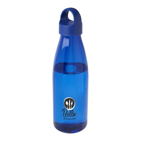 48h Express-Druck Werbeartikel Bergen 800 ml XL-Trinkflasche RCS-recyceltes RPET EFSA-zertifiziert mit Tragegriff – royalblau – mit Logo bedruckt