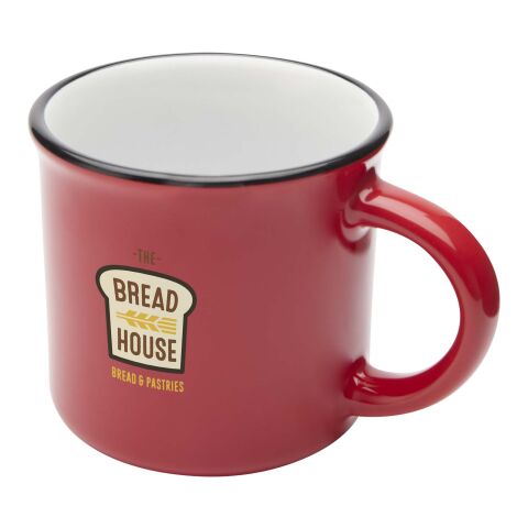 Werbeartikel Bari Keramiktasse 240 ml – rot – mit Logo bedruckt