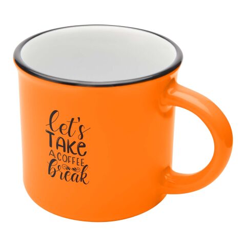 Werbeartikel Bari Keramiktasse 240 ml – orange – mit Logo bedruckt