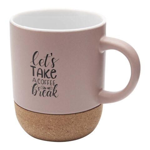 Billie 300 ml Sublimation Keramiktasse mit Korkdetails Standard | Dusty Pink | ohne Werbeanbringung | Nicht verfügbar | Nicht verfügbar
