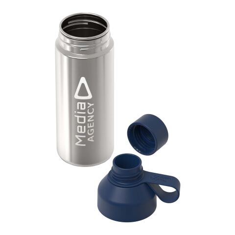 48h Express-Druck Werbeartikel Ocean Bottle Lite 620 ml CO2-neutral 65% Recycling-Stahl 2 Öffnungen & Griff – ozeanblau – mit Logo bedruckt