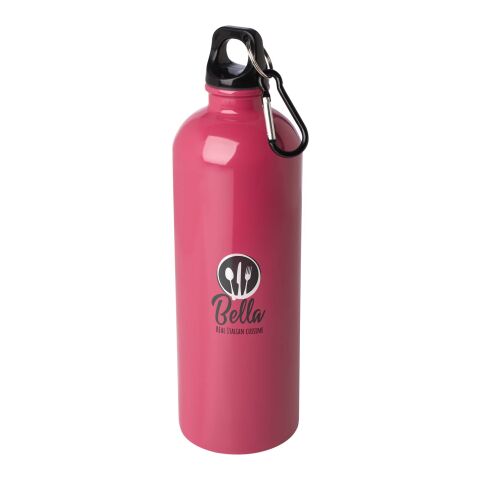 Nachhaltiger Werbeartikel Oregon 750 ml RCS-zertifizierte, einwandige Trinkflasche aus Edelstahl mit Karabinerhaken – magenta