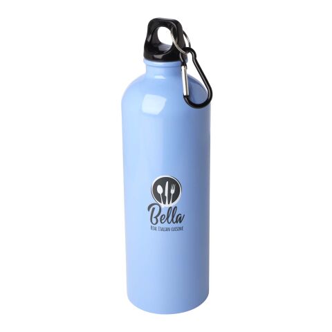Nachhaltiger Werbeartikel Oregon 750 ml RCS-zertifizierte, einwandige Trinkflasche aus Edelstahl mit Karabinerhaken – Cloud Blue