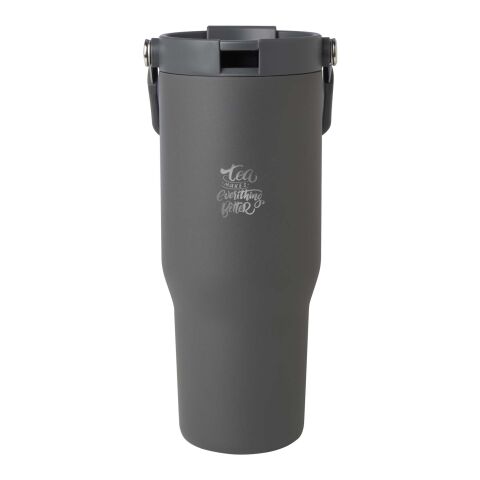 48h Express-Druck Werbeartikel Bronx 900 ml RCS-zertifizierter Kupfer-Vakuum Isolierbecher aus Edelstahl mit Doppelfunktionsdeckel – grau – mit Logo