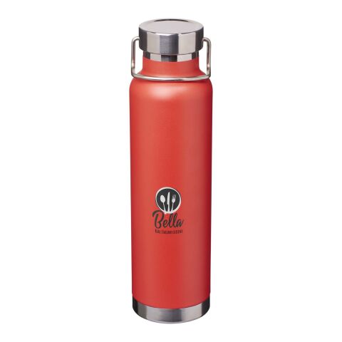 Werbeartikel Thor 650 ml RCS-zertifizierte Kupfer-Vakuum Isolierflasche aus recyceltem Edelstahl – rot – mit Logo bedruckt