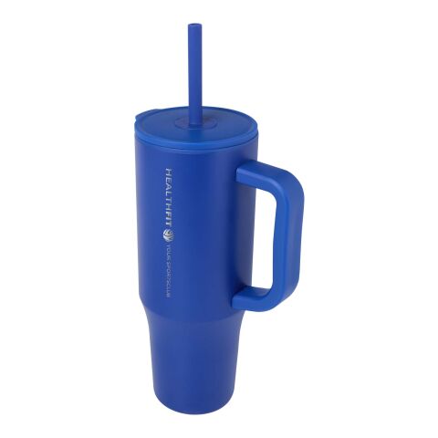 48h Express-Druck Werbeartikel Brady 900 ml RCS-zertifizierter Isolierbecher mit Silikon Trinkhalm – royalblau – mit Logo bedruckt