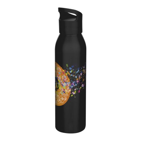 Nachhaltiger Werbeartikel Sky 650 ml RCS-zertifizierte, einwandige Trinkflasche aus recyceltem Edelstahl – schwarz