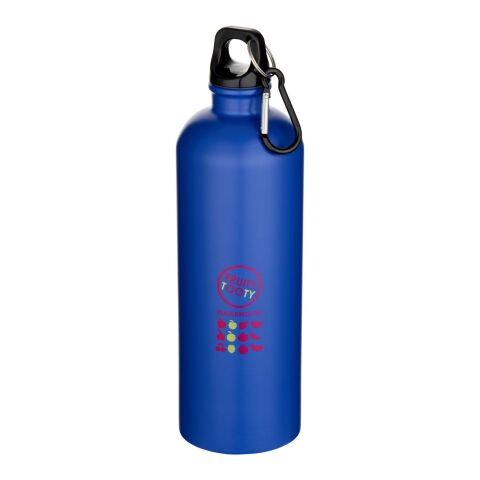 Nachhaltiger Werbeartikel Oregon 750 ml matte RCS-zertifizierte, einwandige Trinkflasche aus recyceltem Edelstahl mit Karabinerhaken – royalblau