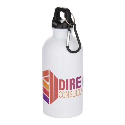 Oregon 400 ml RSC-zertifizierte einwandige Sublimation Trinkflasche aus recyceltem Edelstahl mit Karabinerhaken Standard | weiß | ohne Werbeanbringung | Nicht verfügbar | Nicht verfügbar