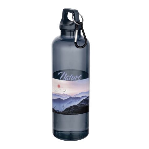 Sport-Werbemittel Oregon Trinkflasche – hale blue – mit 48h Express-Druck 750 ml rPET nachhaltig mit Karabiner für Sportevents & Turniere