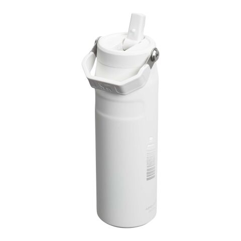 Stanley IceFlow™ 2.0 700 ml Flasche mit Flip-Trinkhalm Standard | weiß gefrosted | 1-farbiger Tampondruck | Rückseite | 30 mm x 70 mm