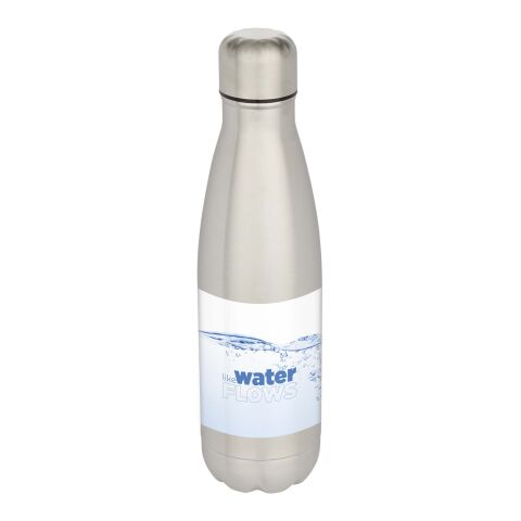 Werbeartikel Edelstahl Trinkflasche 750 ml Cove RCS recycelt einwandig BPA-frei leicht robust – edelstahl grau – mit Logo bedruckt