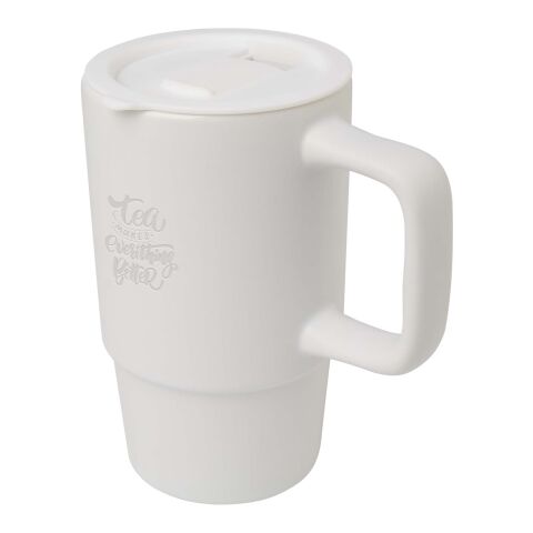 Carter 450 ml Keramiktasse mit Kunststoffdeckel Standard | weiß | ohne Werbeanbringung | Nicht verfügbar | Nicht verfügbar