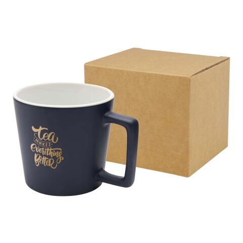 48h Express-Druck Werbeartikel Cali 370 ml Keramiktasse mit matter Oberfläche – Navy Blue – mit Logo bedruckt